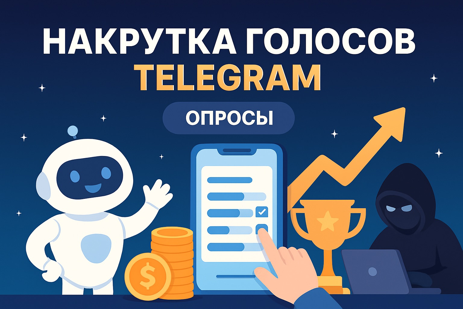 Накрутка голосов в опросах Telegram